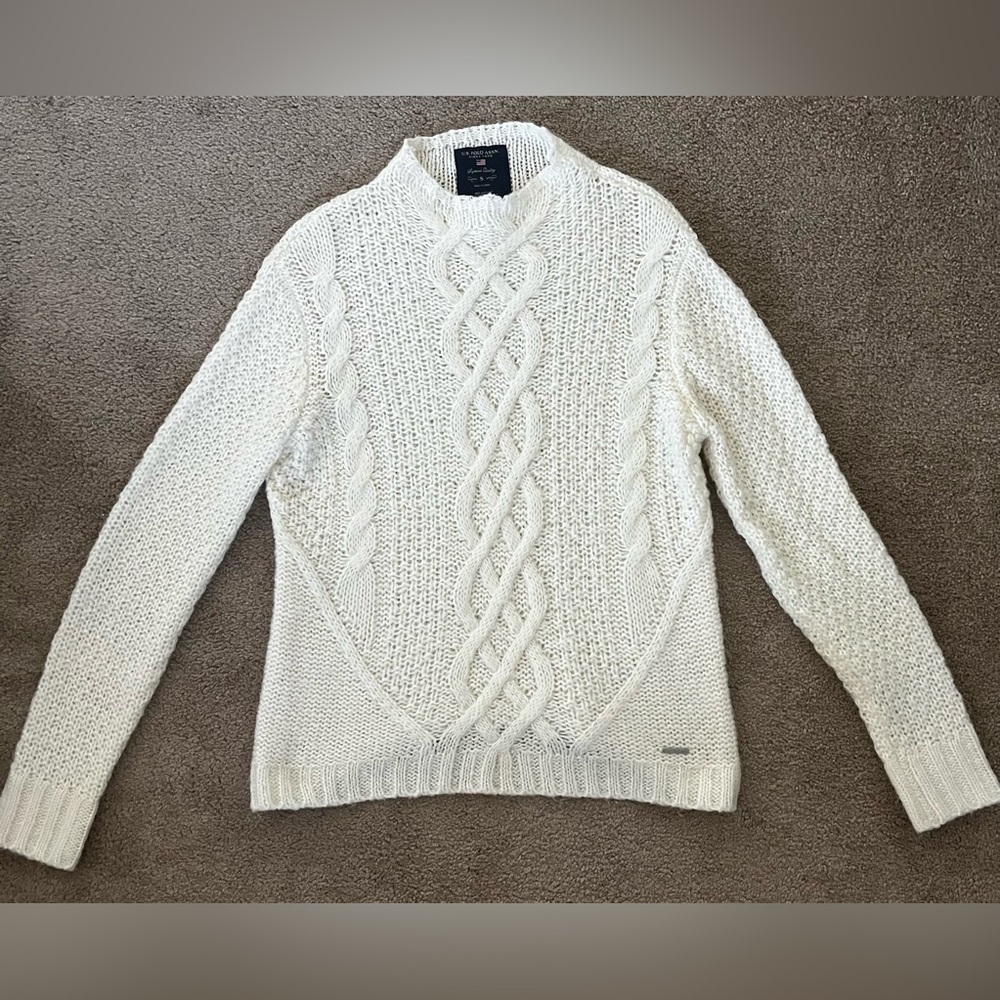 US Polo Assn: Linen White Long Sleeve Sweater in Small